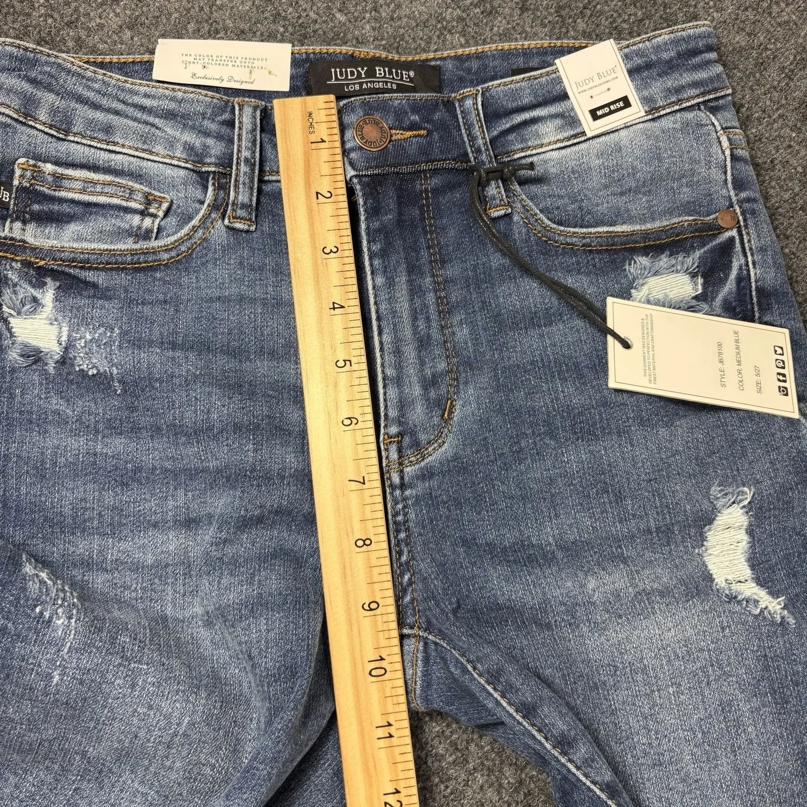 NWT Judy Blue Skinny Fit Capri Jeans Mid-Rise Stretch Women's Size 5/27 - Image 12