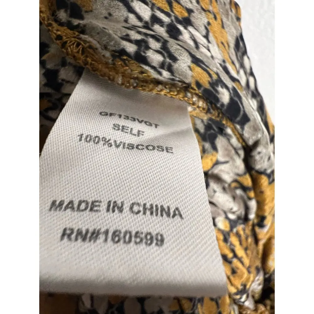 Gilner Farrar Jade Viper Snakeskin Print Puff Sleeve Jumpsuit Size XL Brown - Image 16