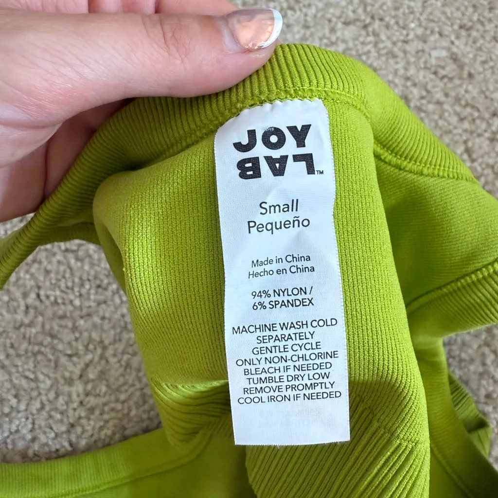 JoyLab Green Cable Knit Sports Bra - Image 4