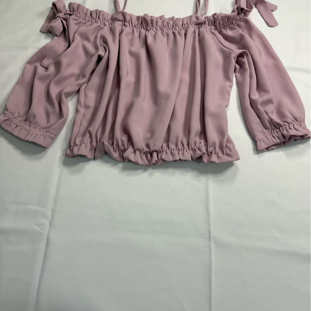 Iris  Ruffled Blouse in Lavender - Image 2