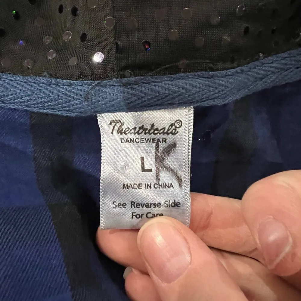 Women’s theatrical size large blue plaid shirt with sparkly hood White - Image 6