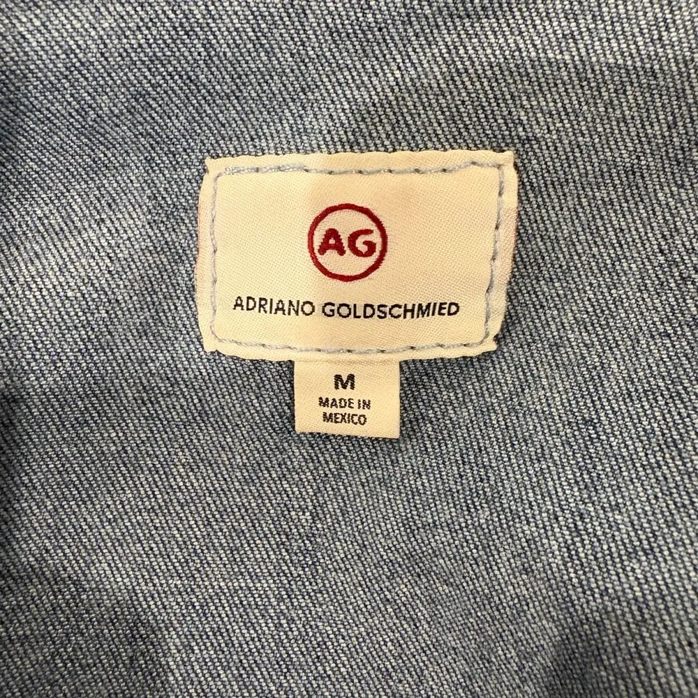 AG Adriano Goldshmied stretchy blue jean denim jacket M - Image 3