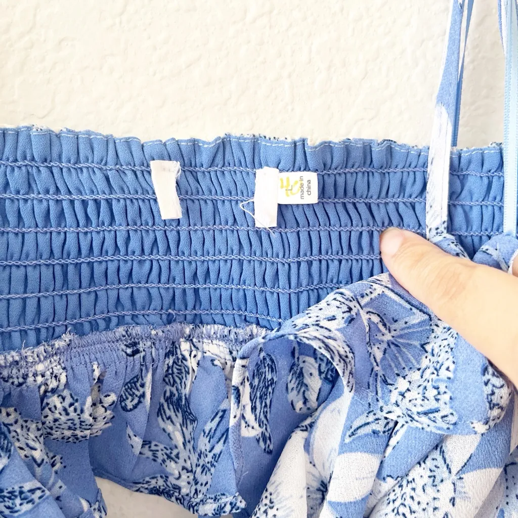 NEW ASTR Palace Blue White‎ Floral Ruffle Maxi Dress Size L Revolve - Image 6