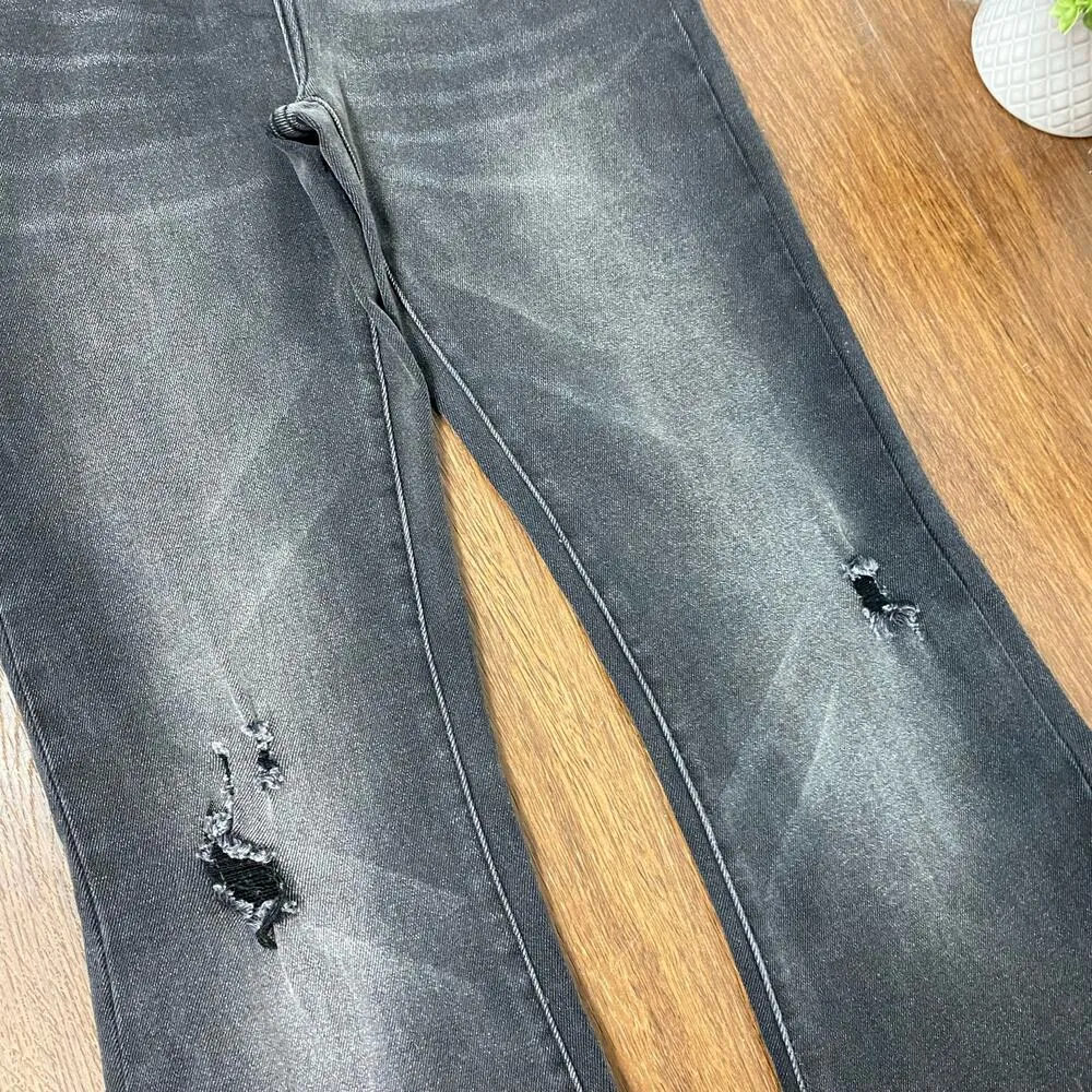 Free People x Sandrine Rose Black Distressed Super Flare Jeans Size 30 - Image 5