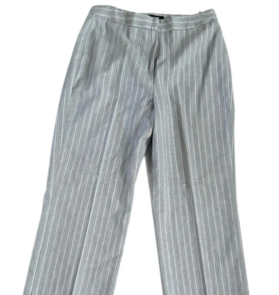 Larry Levine Grey Pink Striped Business Casual Dress Pants Size 10 Gray - Image 3
