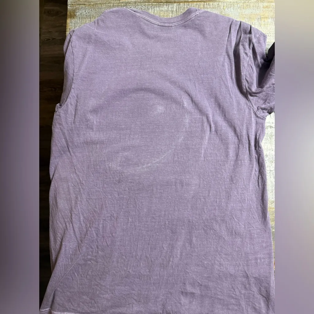 Comfort Colors  wine tee with chenille Checkered Smiley patch - Image 7