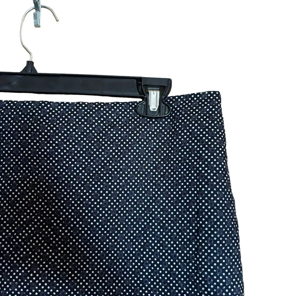 Jones New York Skirt Womens 14 Multicolor Polka Dot Eyelet Straight NEW - Image 2