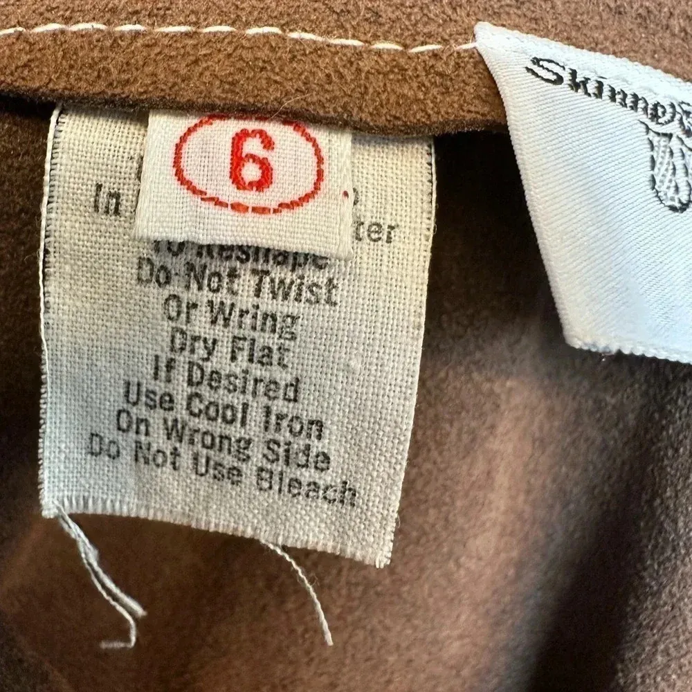 Vintage Bill Blass  Blassport Brown Suede Leather Midi Pencil Skirt Size 6 Small - Image 10