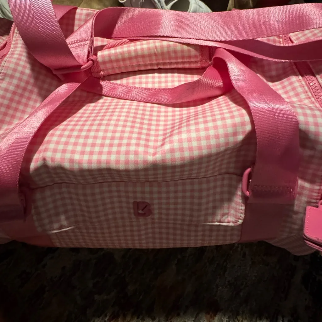 BUFFBUNNY Ultimate Pocket Duffel Bag pink gingham - Image 14