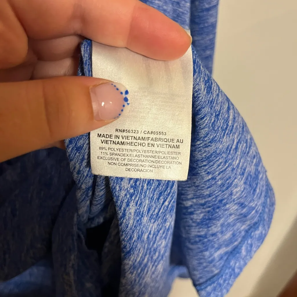 Nike USAF  Heathered Blue Dri-FIT Zip Pullover - Image 3