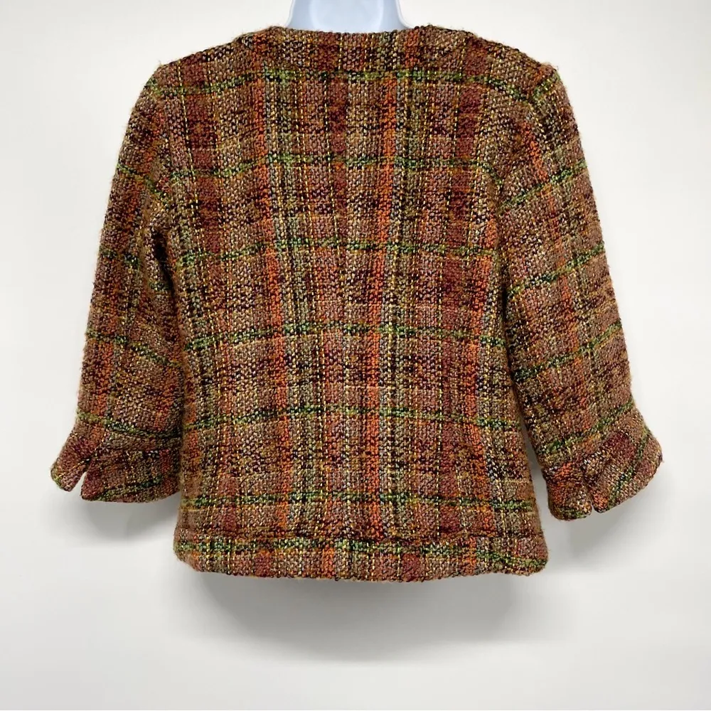 Coldwater Creek Tweed Blazer Suit Jacket Structured Tailored Colored Coat 6 - Image 6