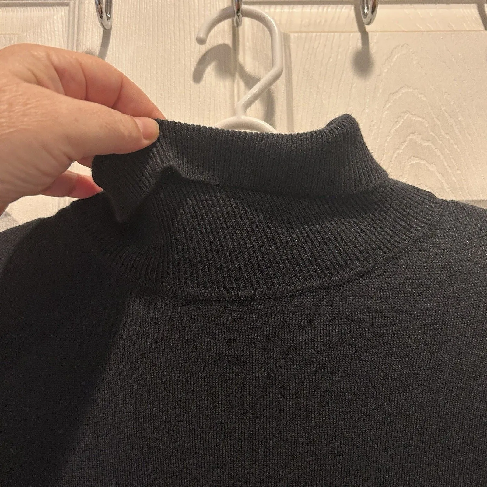 Hema Slim Fit Merino Viscose Nylon Turtleneck Women’s Large Capsule Minimalist Black - Image 2