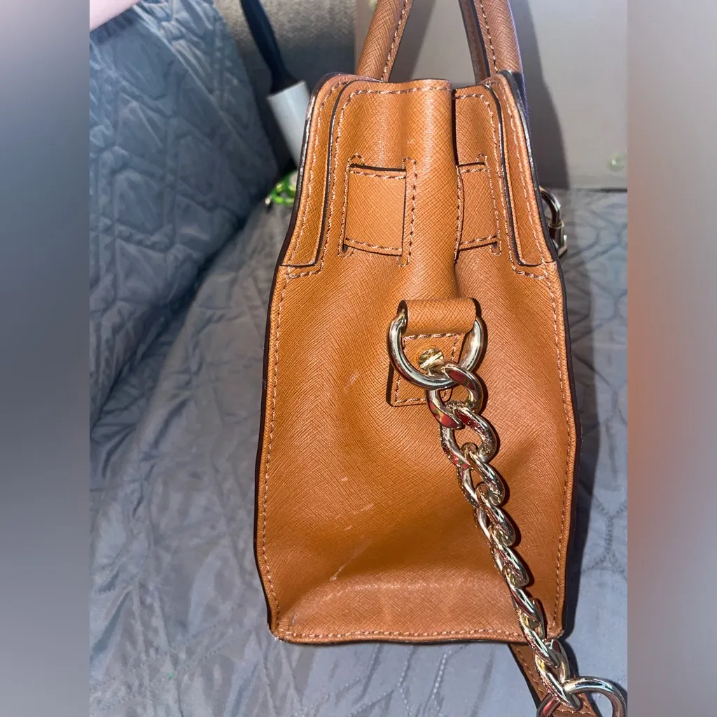 Michael Kors Small Hamilton Brown Leather Satchel - Image 14