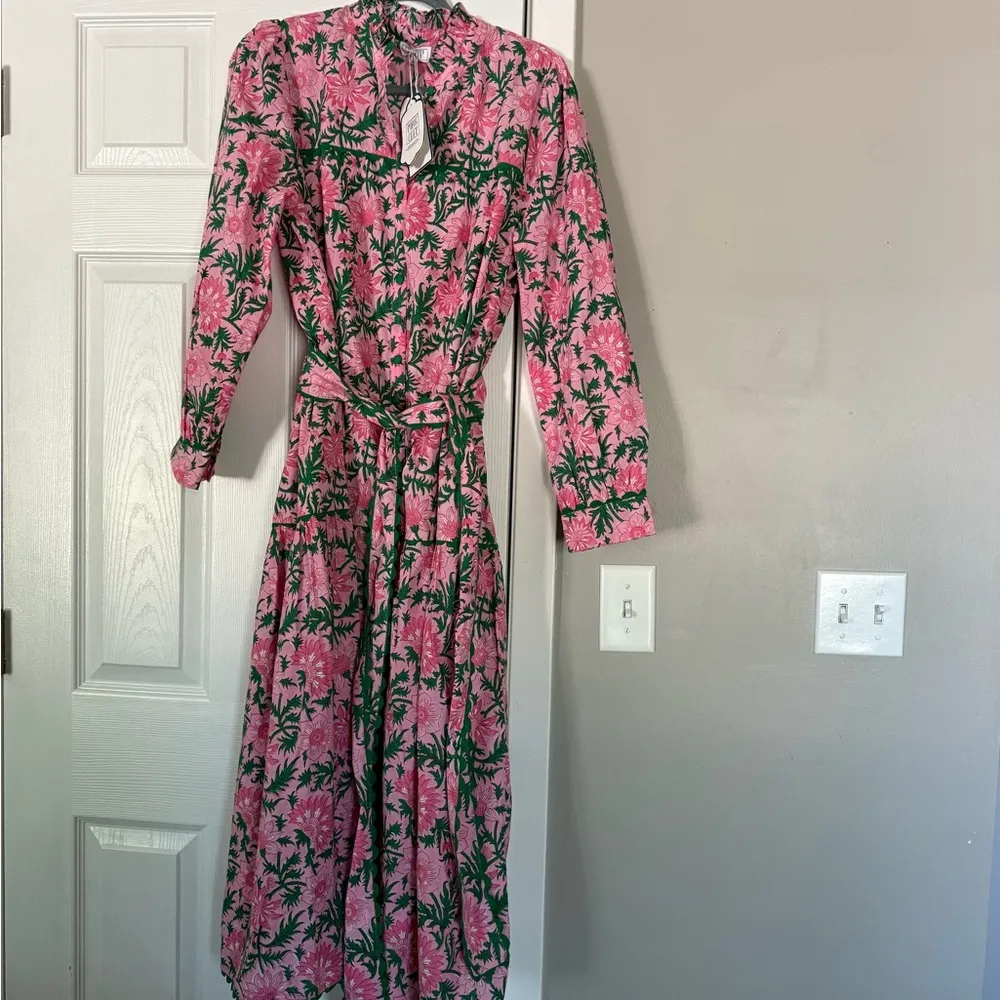 Pink City Prints Tuckernuck Margot Maxi Dress Bubblegum Rose Gardenia Floral NWT Size XL - Image 8