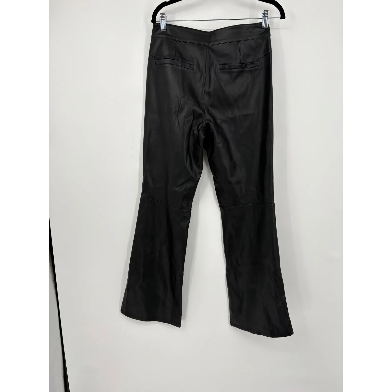 we the free FREE PEOPLE Black Faux Leather Flare Pants Size 8 - Image 4