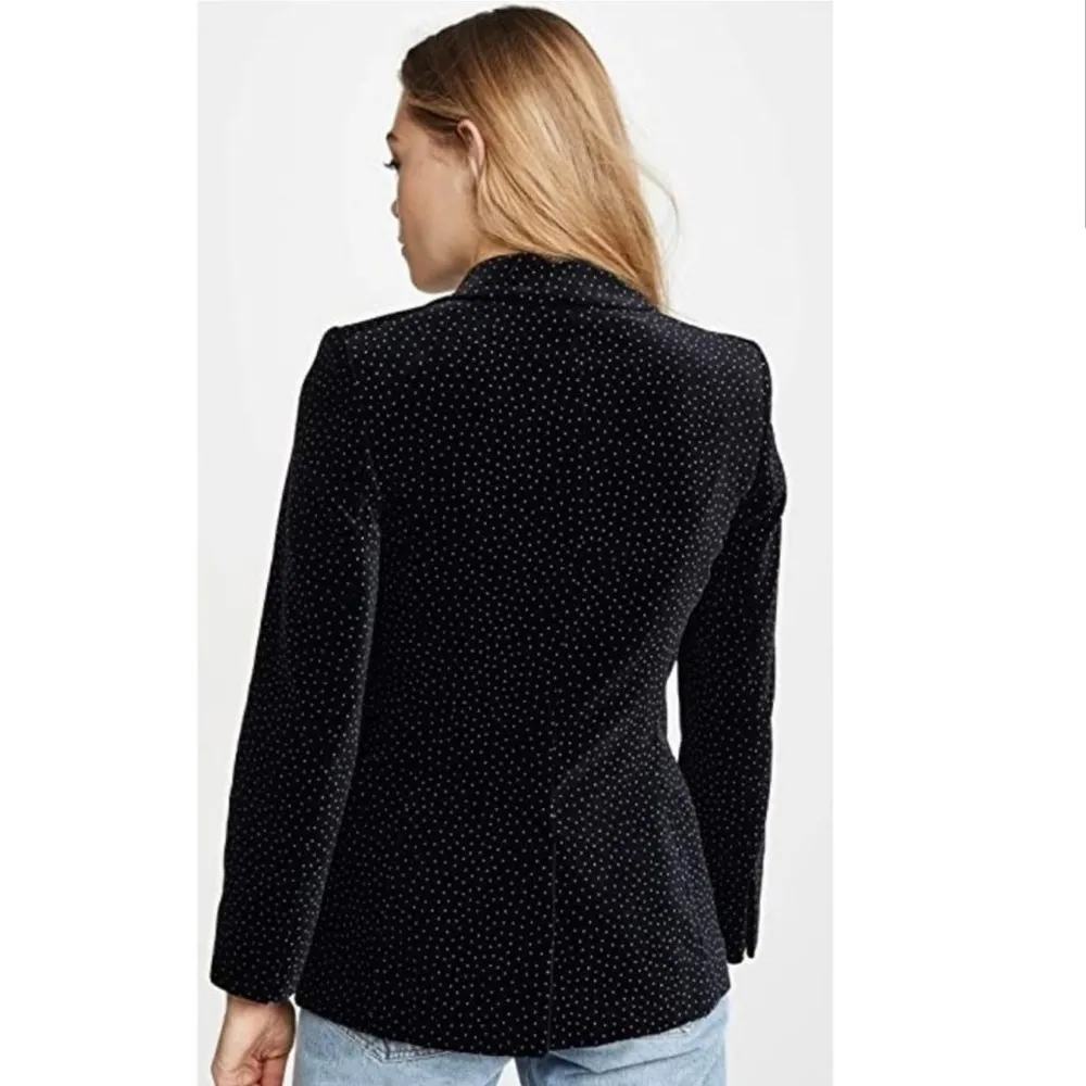 Theory Velvet Cinched Dotted Blazer - Image 4