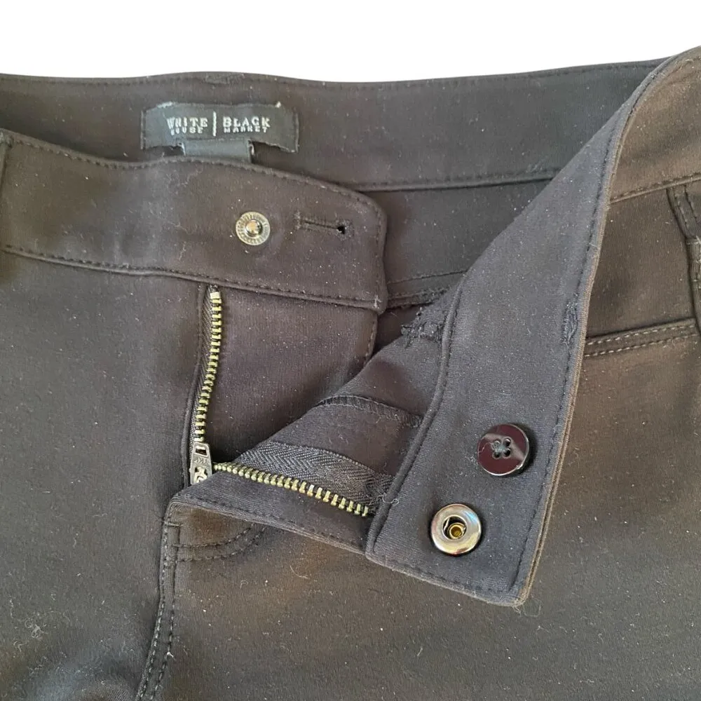White House Black Market women's size XS R skinny stretchy snap zip button pants - Image 4