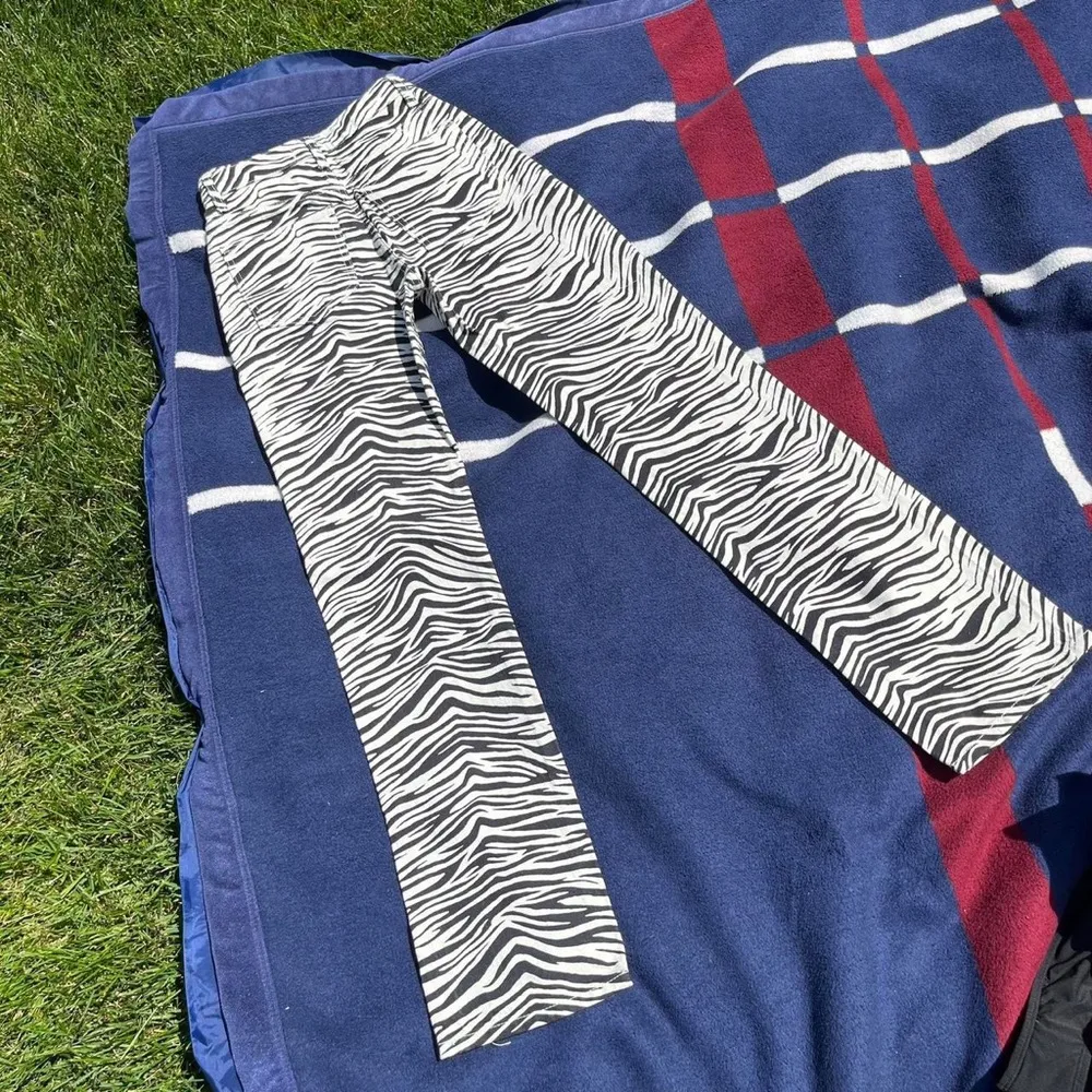 ZARA Ivory Black Zebra Print Denim Pants Button Fly High Rise jeans
Women’s 0 - Image 3