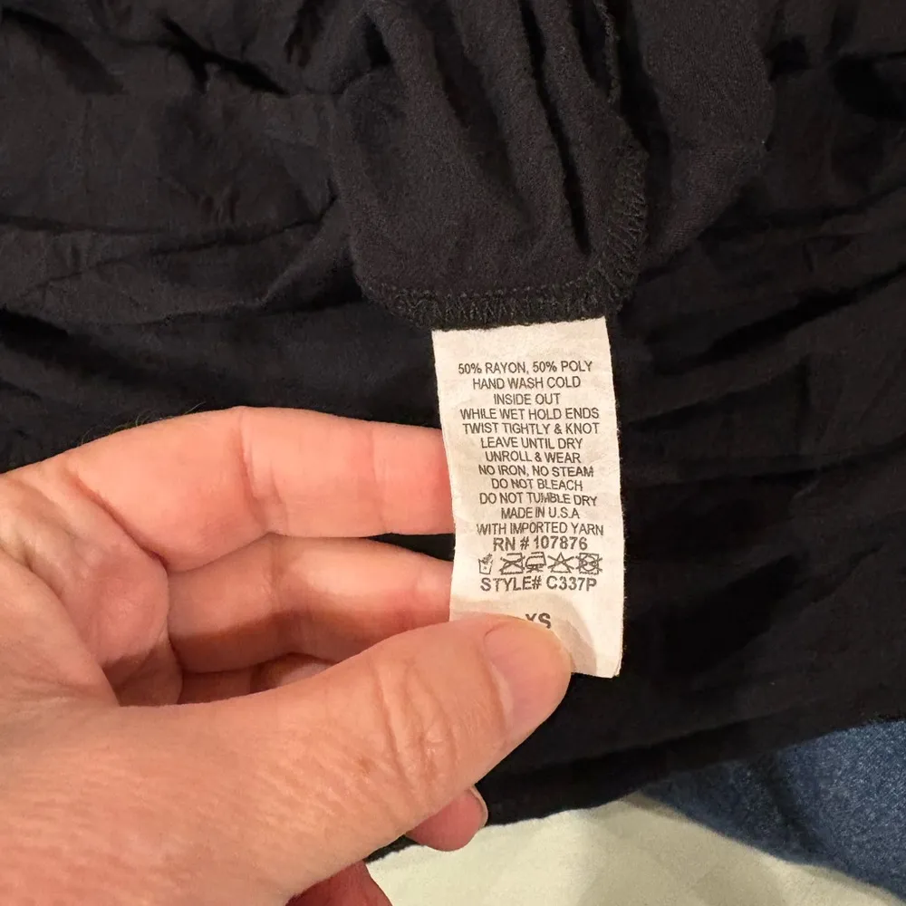 Comfy USA Zoey newsprint tunic dress black sz XS S artsy unique - Image 8