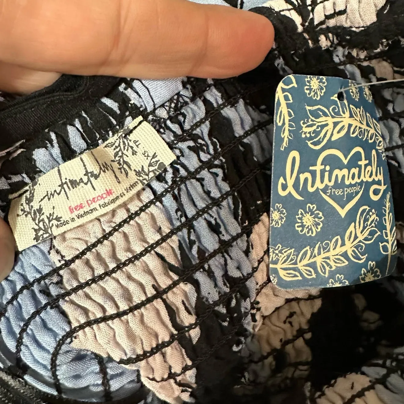 Free People Maxi Dress Black Blue Tropical Floral Halter Neck Heat Wave New - Image 6