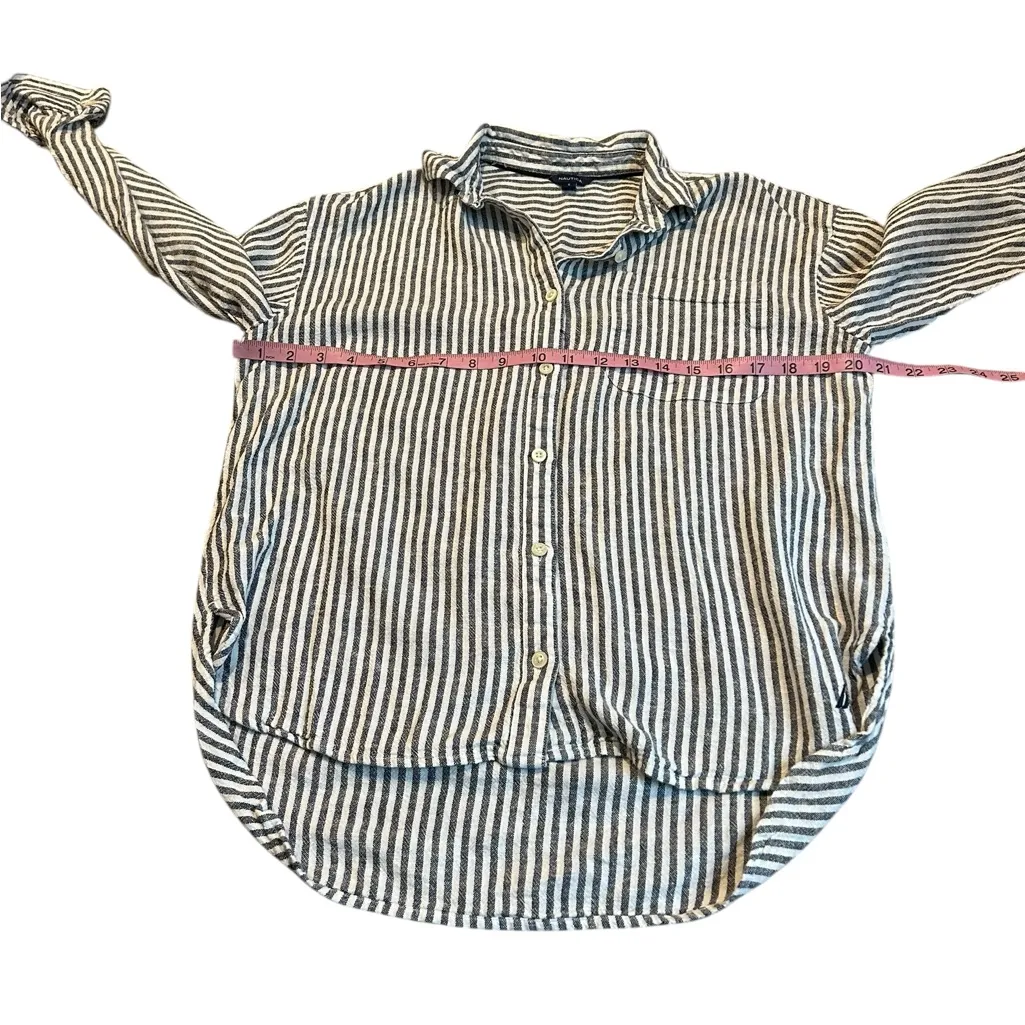 NAUTICA striped linen blend button down - Image 3