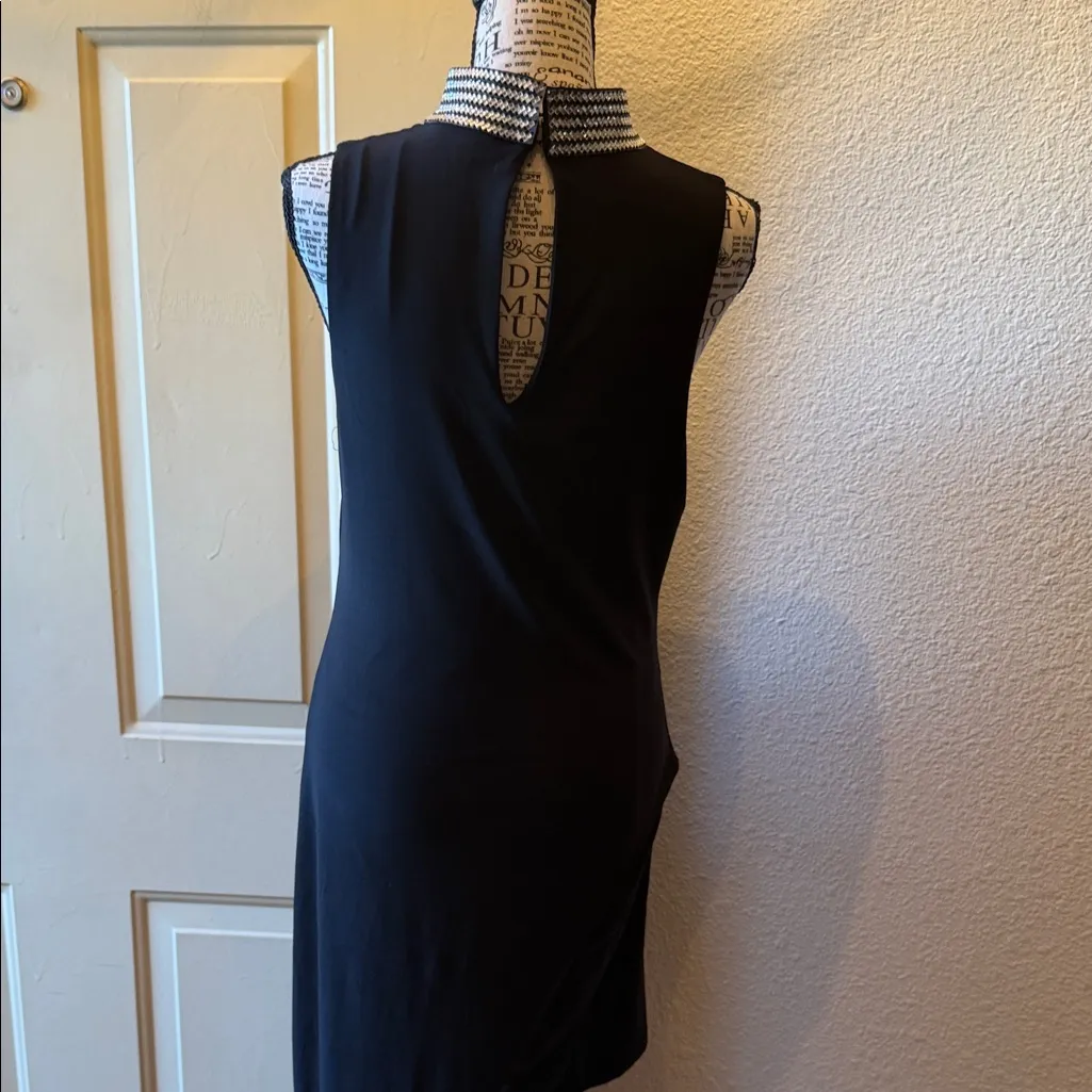 Chic Asymmetrical Black Dress Size L - Image 4