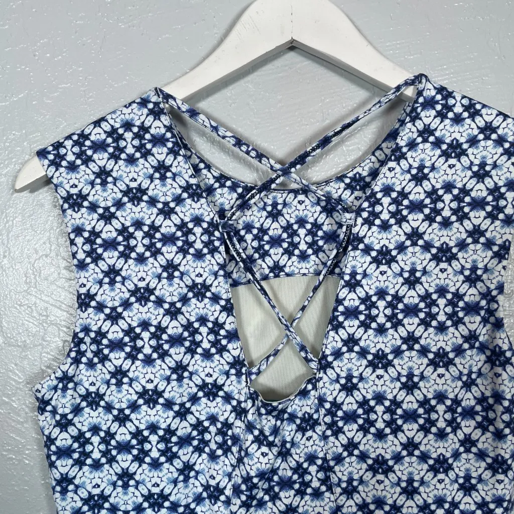 Title Nine Women S Blue White Tidal Wave Steadfast Dress Stretch Pocket Granola - Image 8