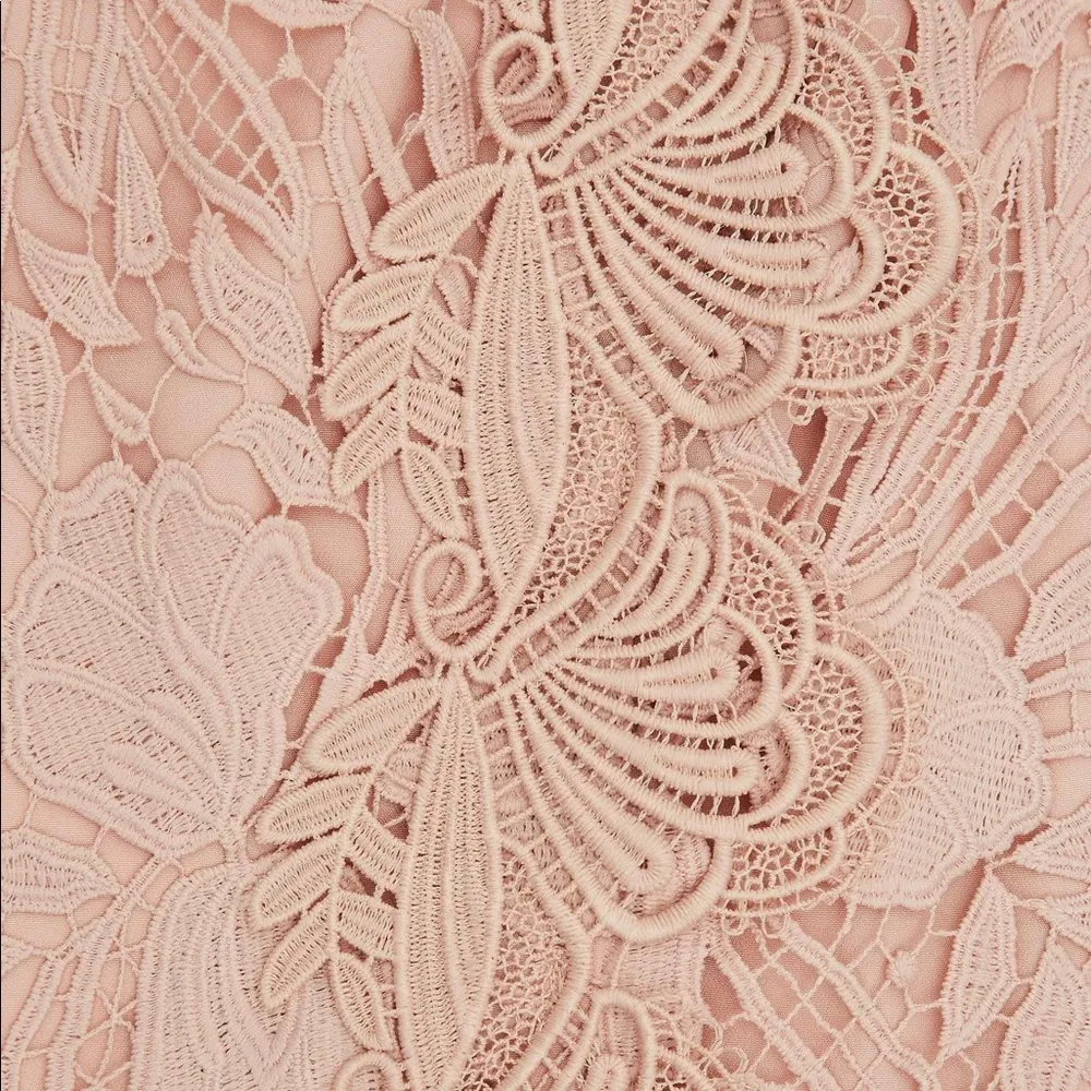 Reiss Mena one shoulder blush crochet lace dress size 8 - Image 31