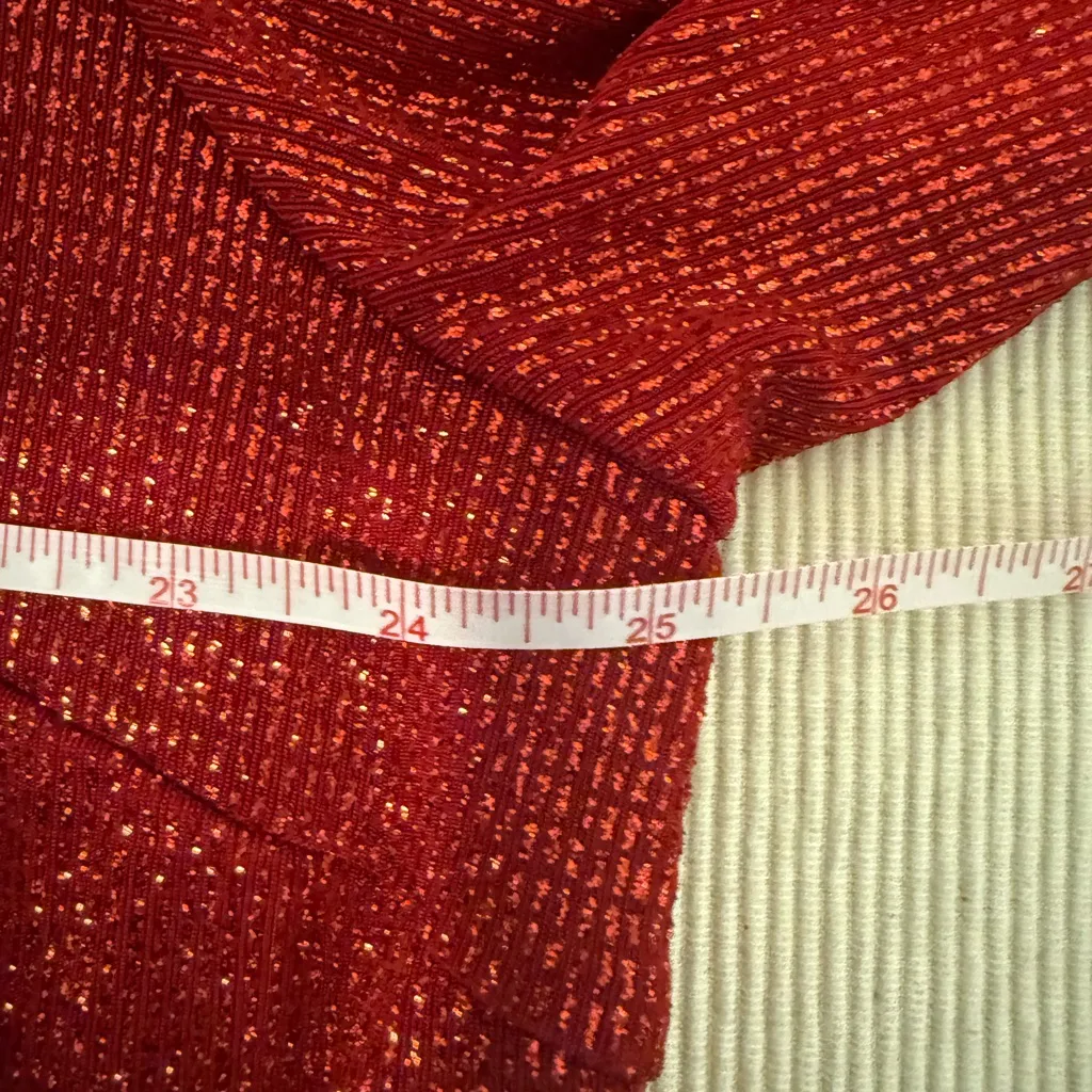 Vintage Ronni Nicole II Red Metallic Shimmer Jacket Blazer 3X Plus Made in USA - Image 4