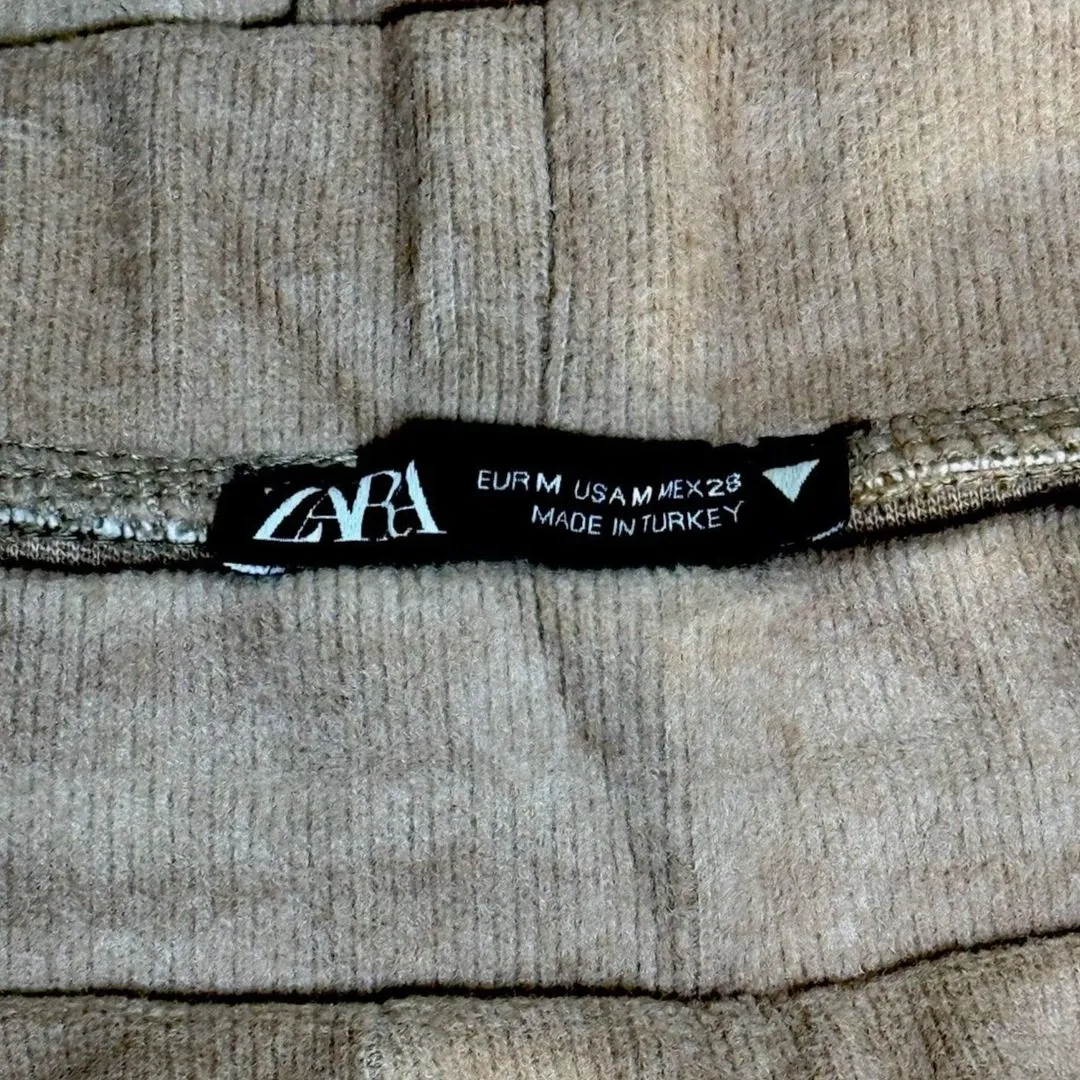 Zara Womens Beige Pants Size M Soft Wide Leg elastic waistband INDITEX - Image 3