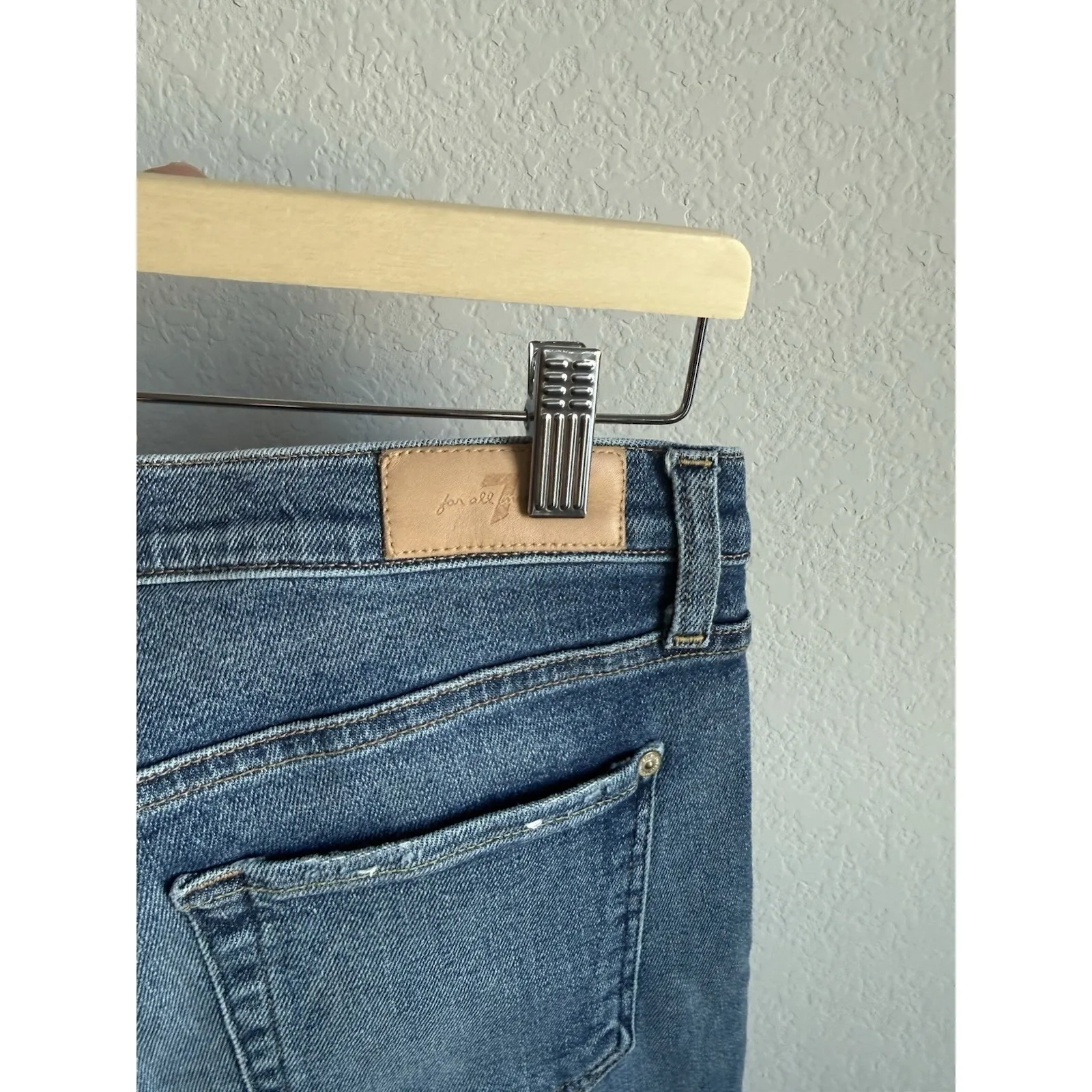 7 For All Mankind Womens Jeans Luxe Vintage The Ankle Skinny Neon Piping Size 31 - Image 5