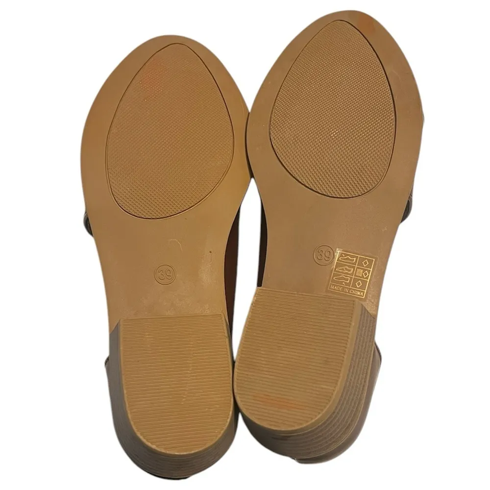 Brown Faux Leather Boots Booties with Cutout Sides Size 8 New - Image 8