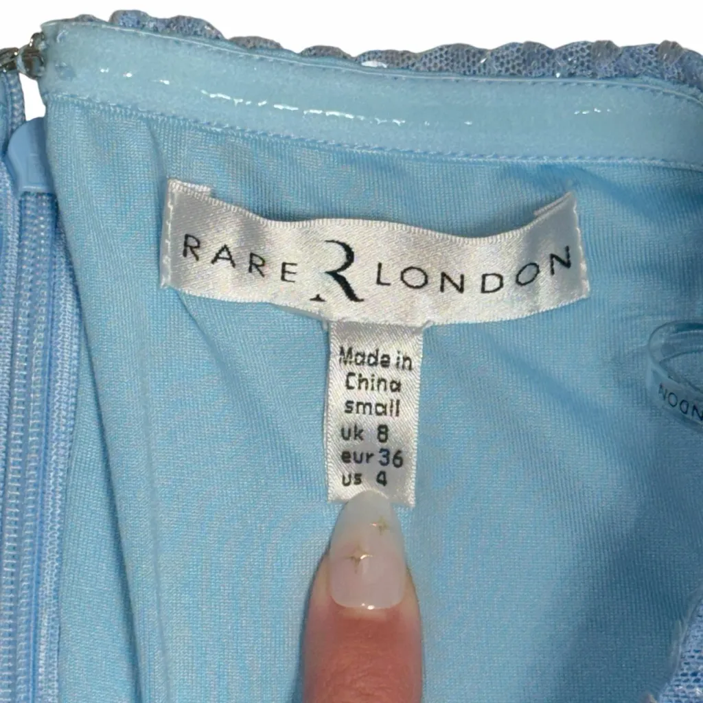 Rare London Powder Blue Sequin Strapless Maxi Dress Womens US 4 - Image 5