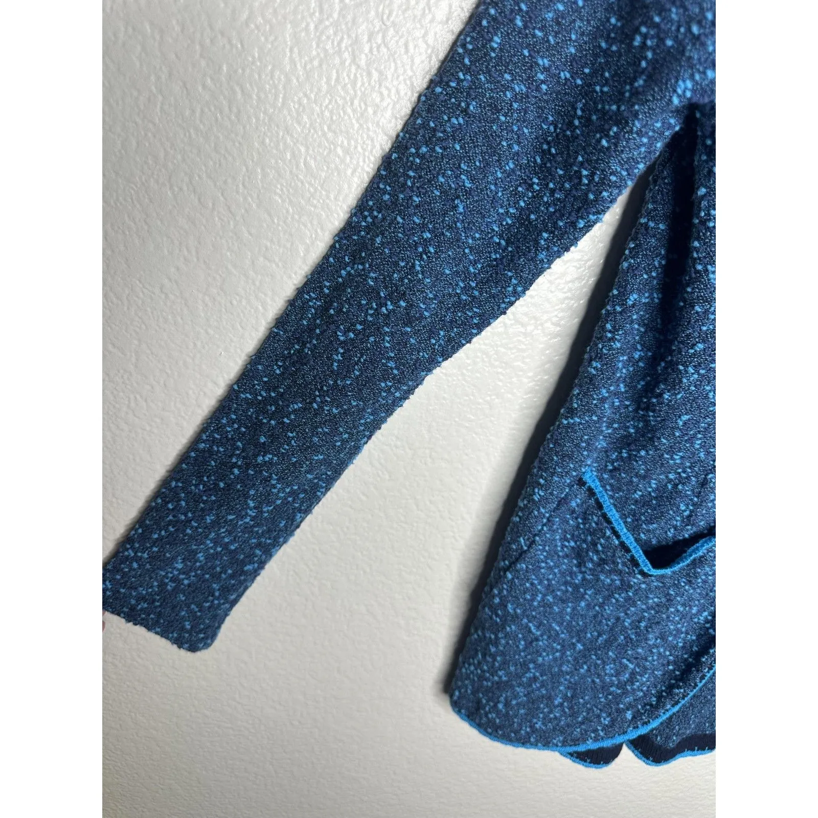 Carlisle Collection Cardigan Sweater Womens Medium Blue Open Front Boucle Knit - Image 4