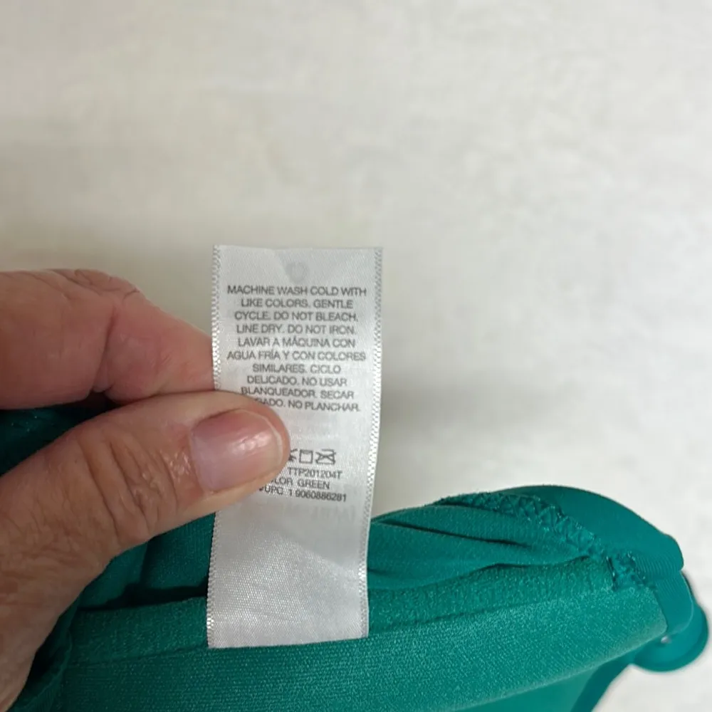 Time and Tru Women's Swim Top in Teal Green Size 1X - Image 8