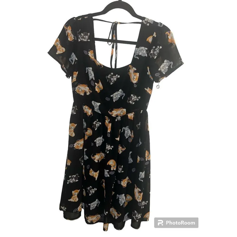 ✨Dangerfield 90's Style Kitten Sheer Sz 6 Dress Black✨ Black - Image 6
