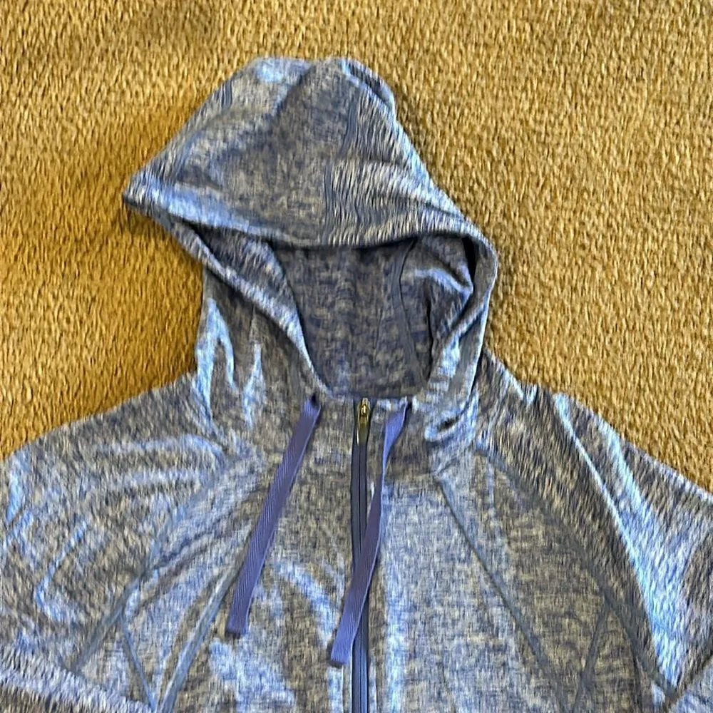 CG by Champion Duo Dry Purple Chambray Zip Up Hoodie, Size L - Image 3
