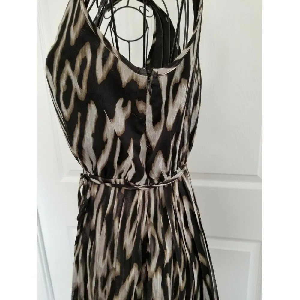 Jack by BBDakota Sleeveless Scoop Neck Pleated Skirt Animal Print Dress Sz (0) - Image 4