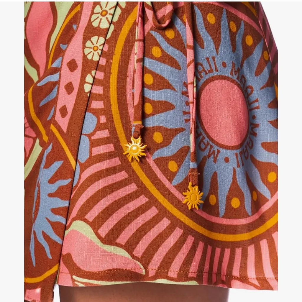 Maaji Zaria Print Faux Wrap Cover Up Skirt Womens Small - Image 4