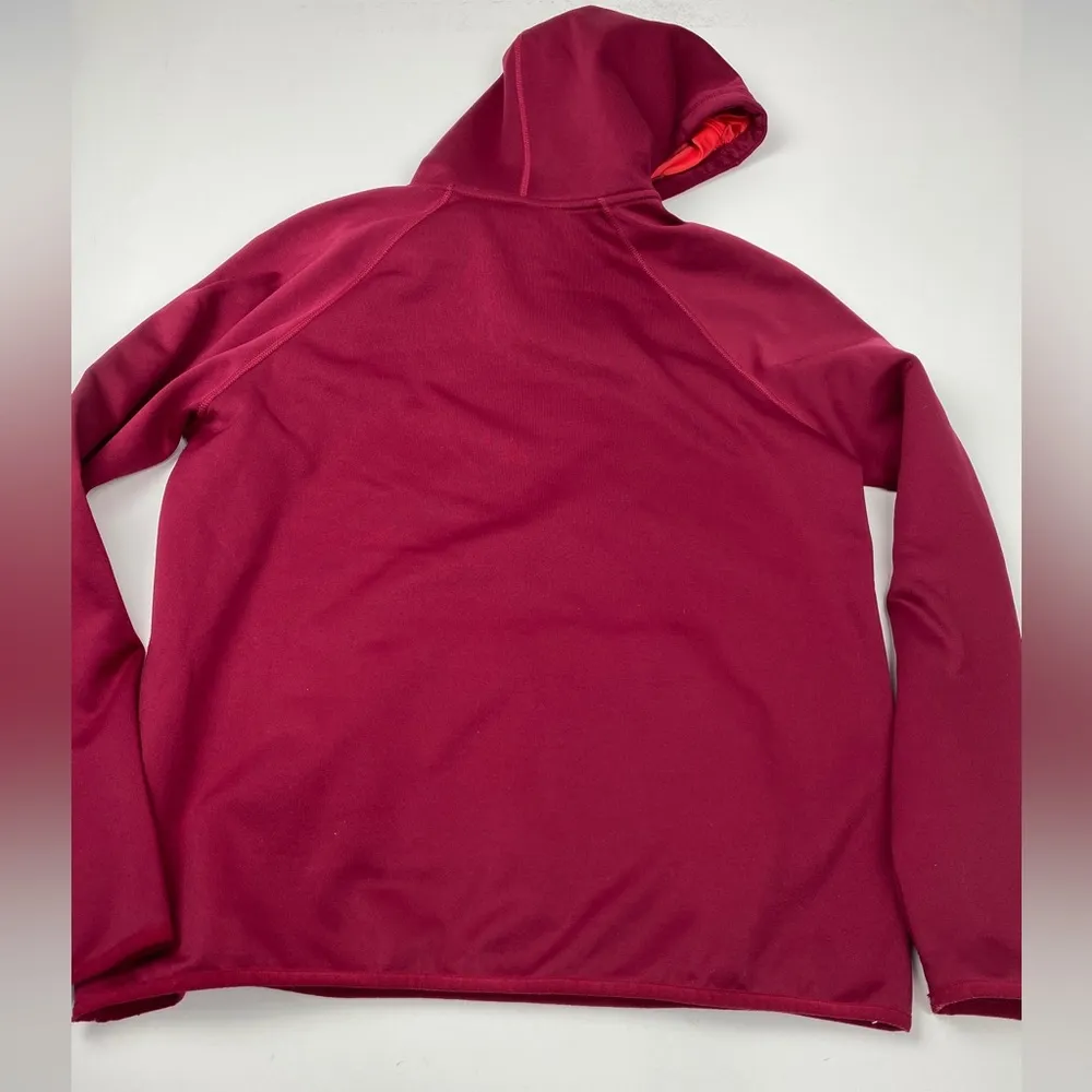 Nike Hoodie Berry Color with Orange Swoosh Size M - Image 9