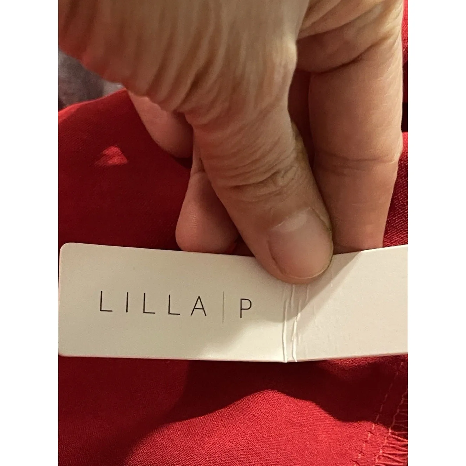 Lilla P Womens Tank Top Sz XL Satin Red Shark Bite Hem Holiday Christmas Edgy - Image 5