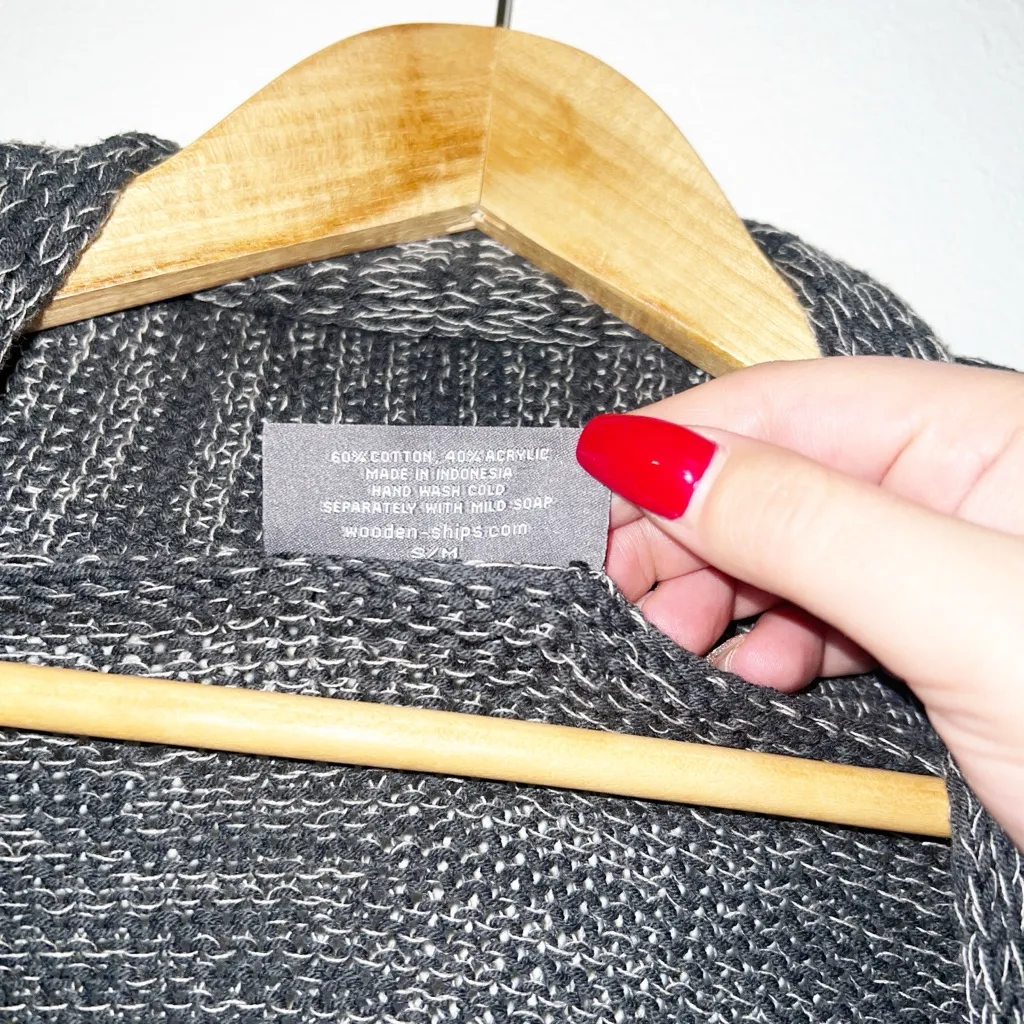 Wooden ships cotton blend open gray women’s cardigan - Image 6