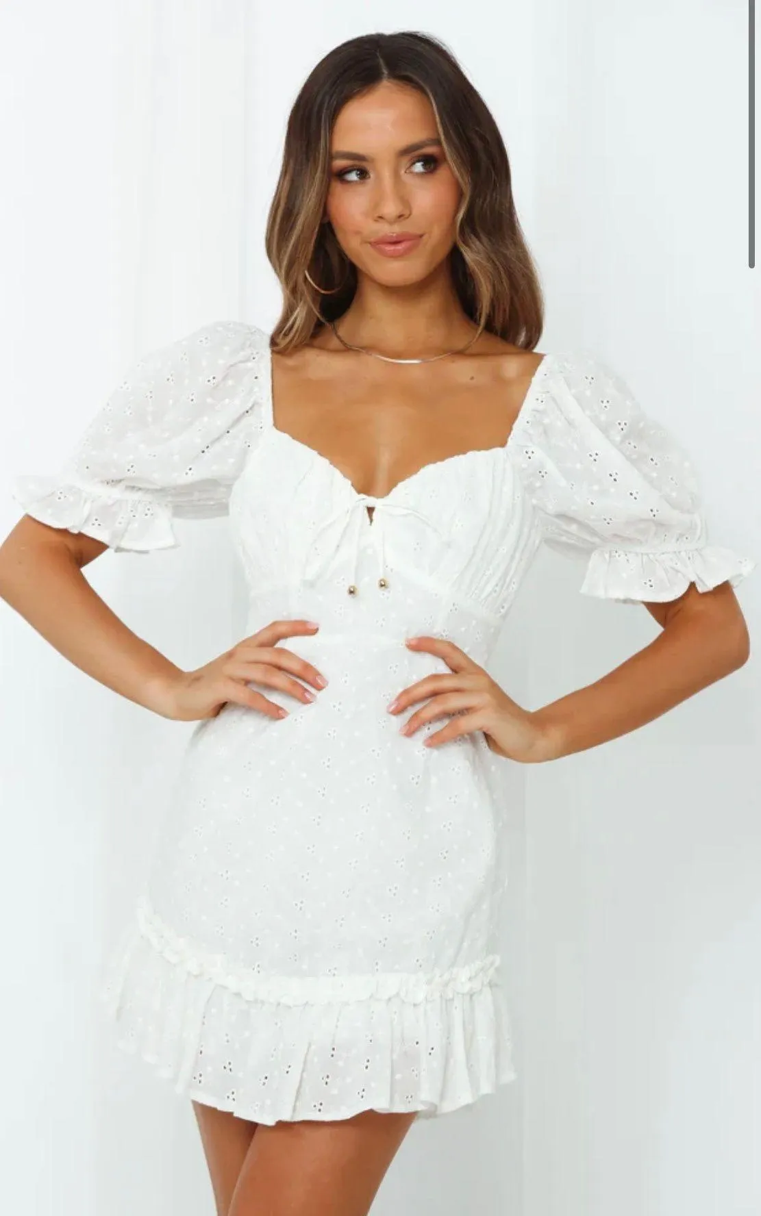 Hello Molly White Babydoll Dress - Image 3