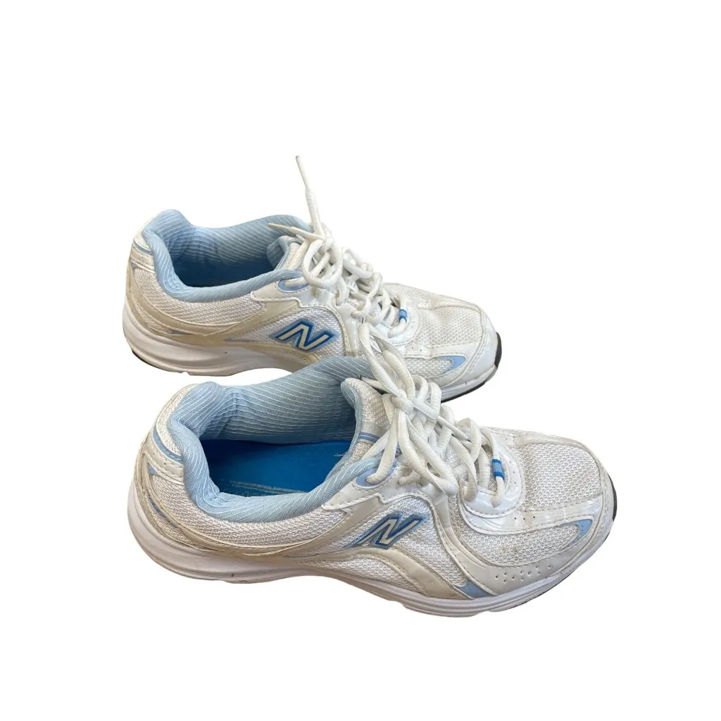 New Balance 464 Womens Beige Blue Walking Sneakers Shoes Size 8.5D SKU 8518 - Image 4