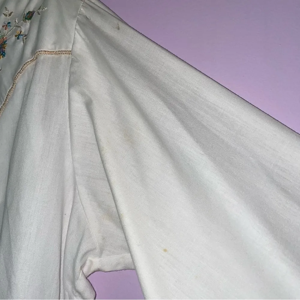 Rockmount Ranch Wear Size XL Western Button Up Top Pastel Floral Embroidered White - Image 3