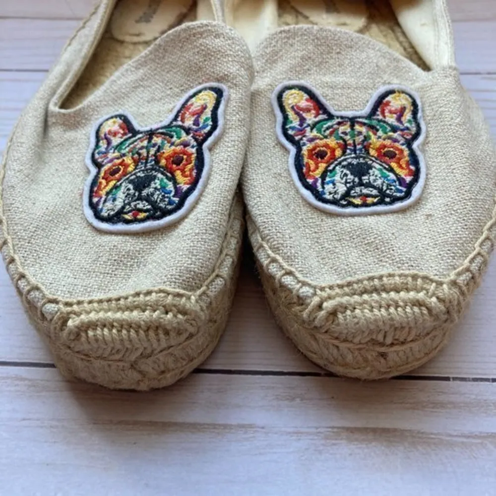 Soludos Frenchie Dog Espadrilles Slip Ons Size 8.5 - Image 8