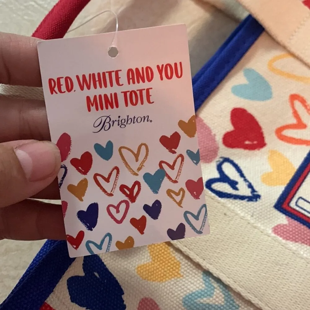 New Brighton Red White and You mini tote shoulder bag hearts cute kawaii purse m - Image 8