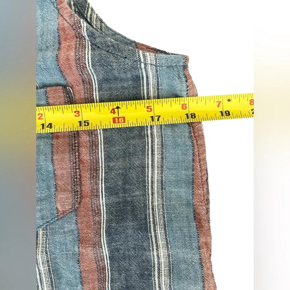 AG Adriano Goldschmeid Sleeveless Button Cynthia Top Striped Tie Woven Small - Image 6