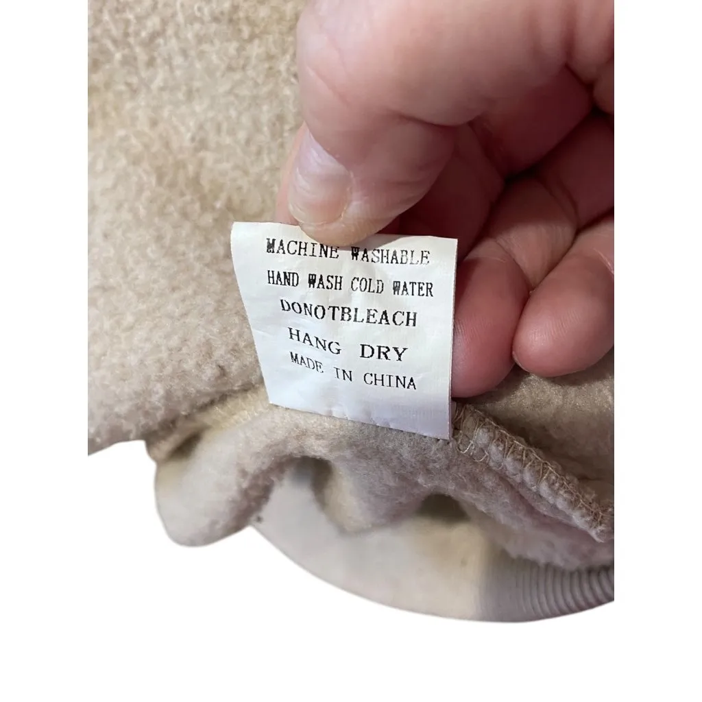 Thick Oversized Pullover Hoodie Beige Size XL - Image 5