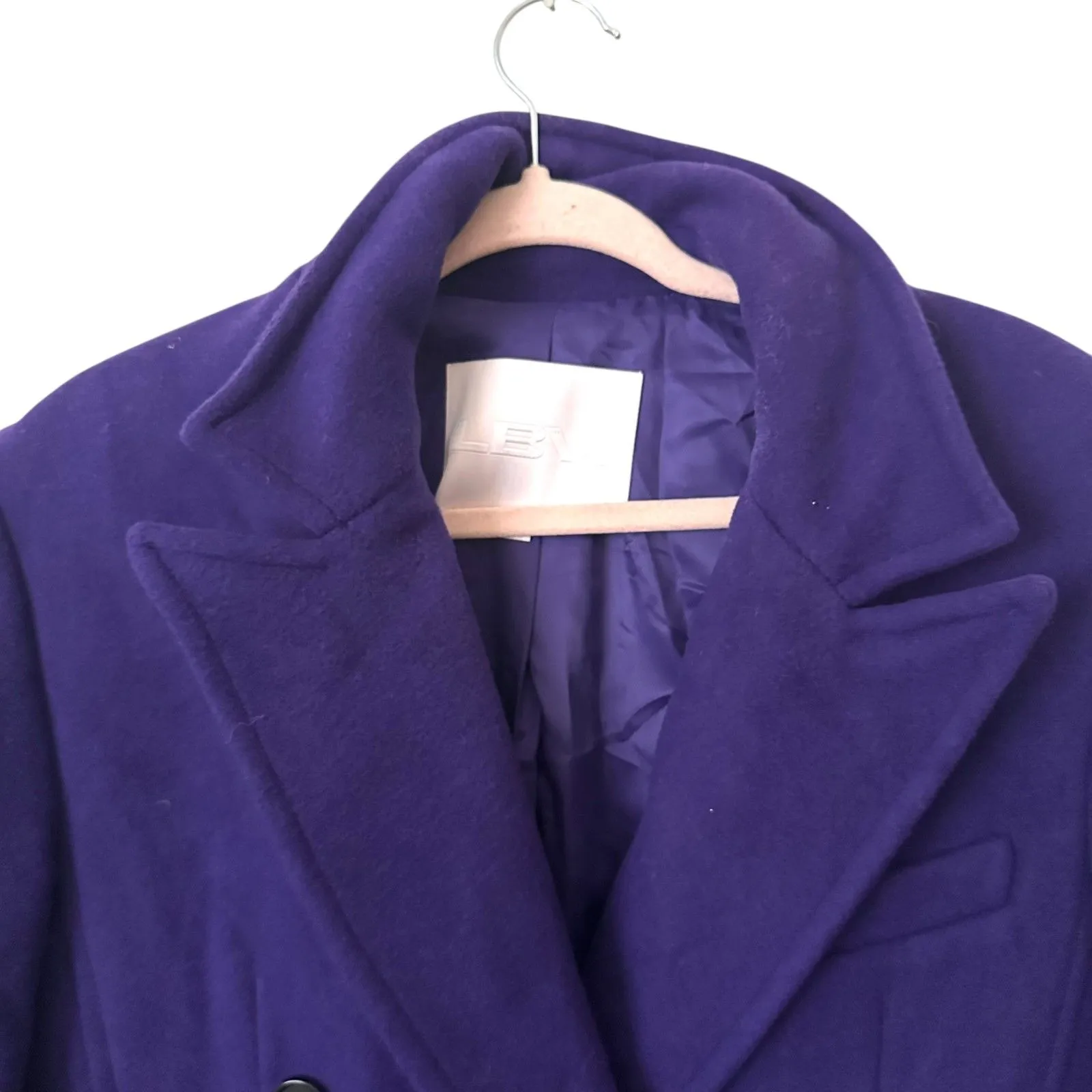 LBV Wool Blend Long Peacoat Dark Purple Medium - Image 6